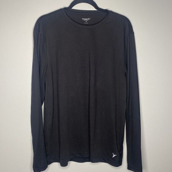 Old Navy Mens Active Longsleeve Black Workout Shirt - Picture 1 of 3
